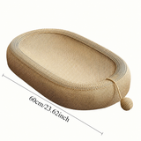 Cat Bed Oval Woven Scratch Lounge Nest with Hanging Toy Ball
