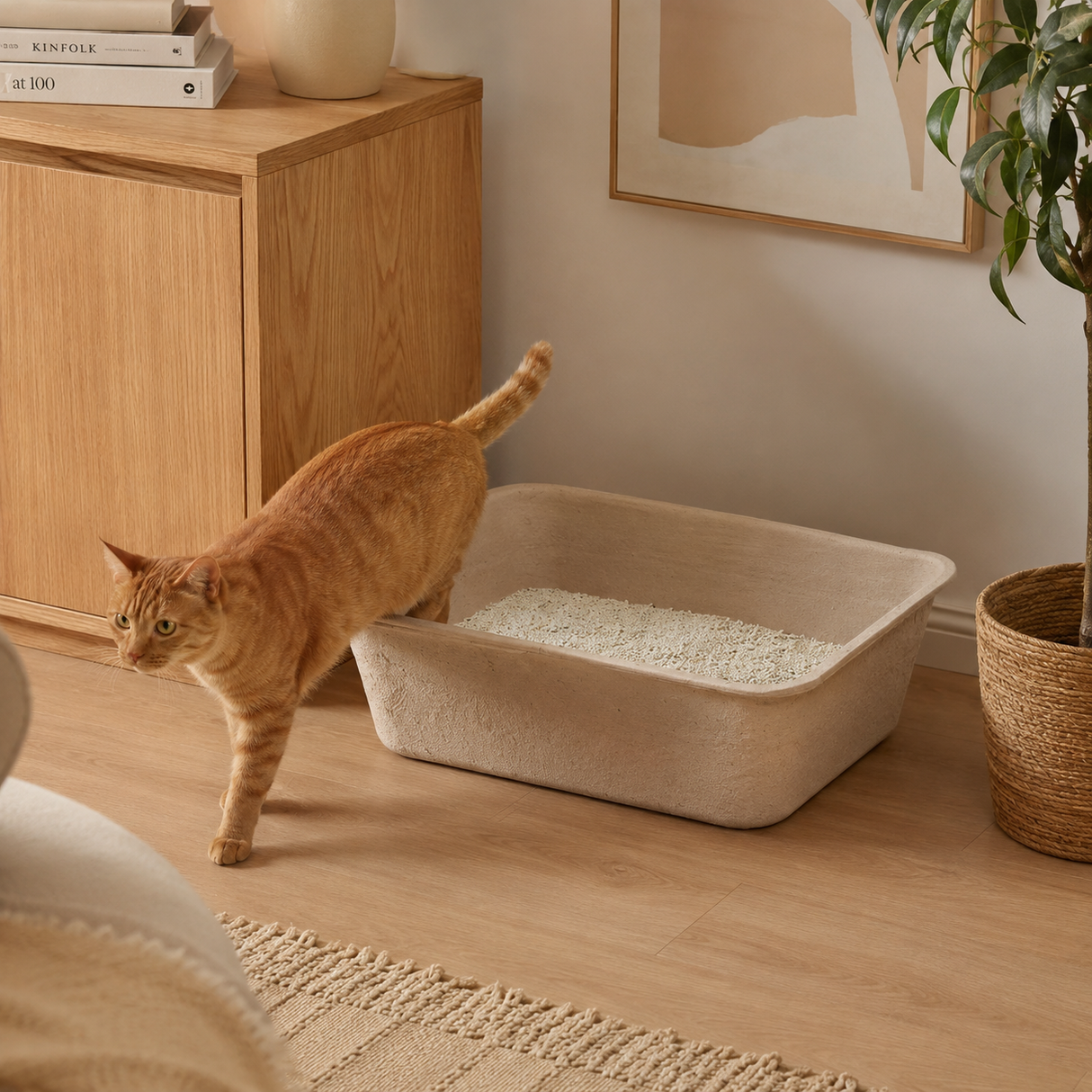 Cat Disposable Easy Clean up Litter Tray Eco Friendly Open Litter Box