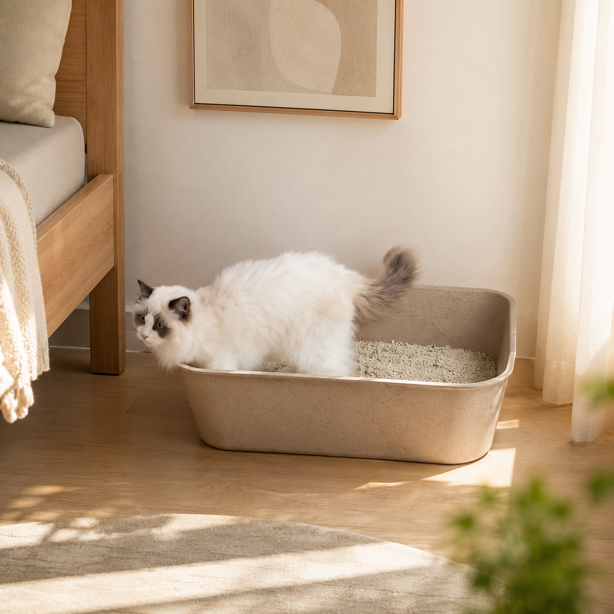 Cat Disposable Easy Clean up Litter Tray Eco Friendly Open Litter Box