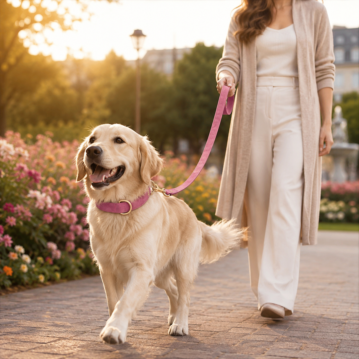 Dog Collar and Leash Set Velvet For All Dog Sizes