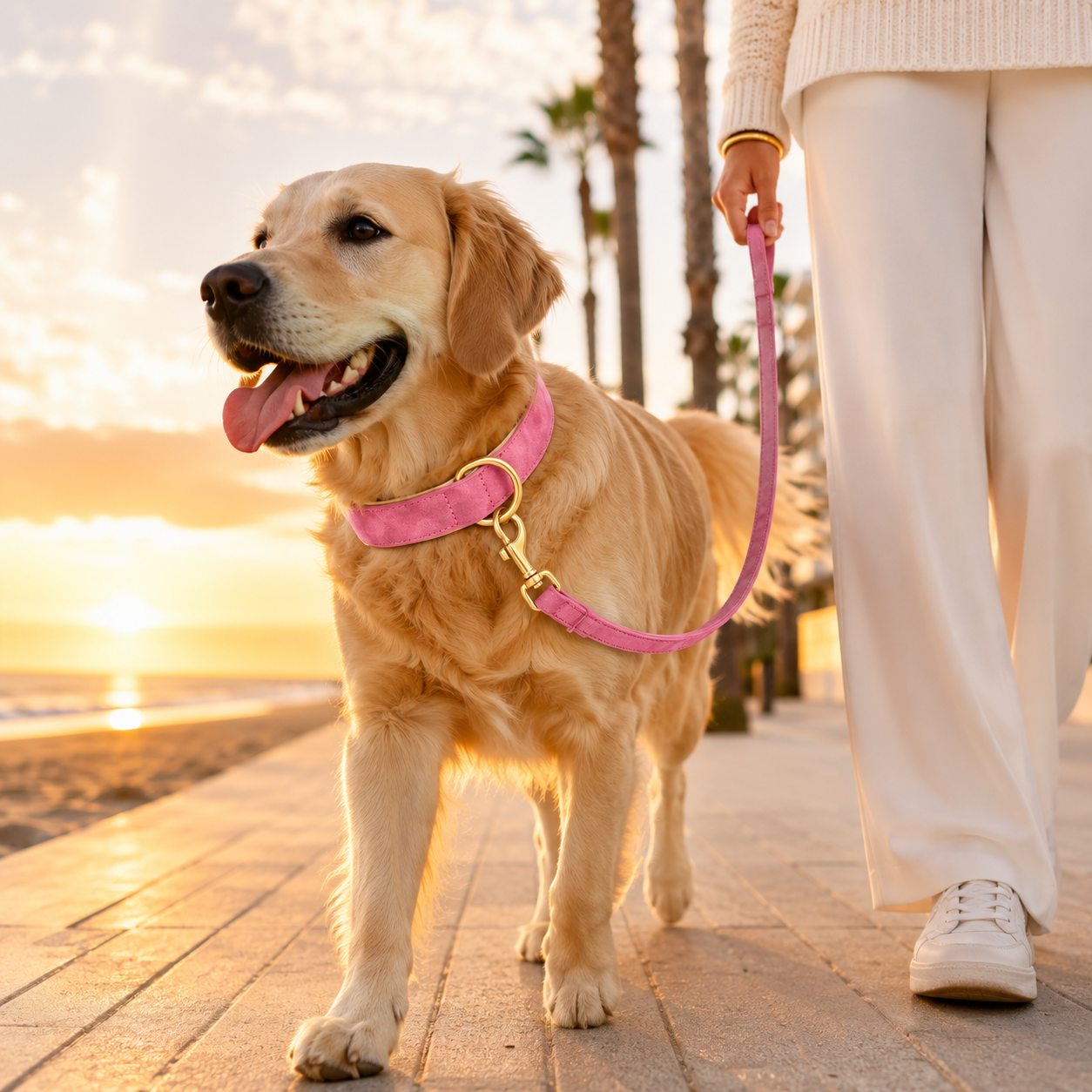 Dog Collar and Leash Set Velvet For All Dog Sizes