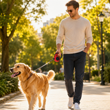 Retractable Dog Leash With One Button Brake Lock