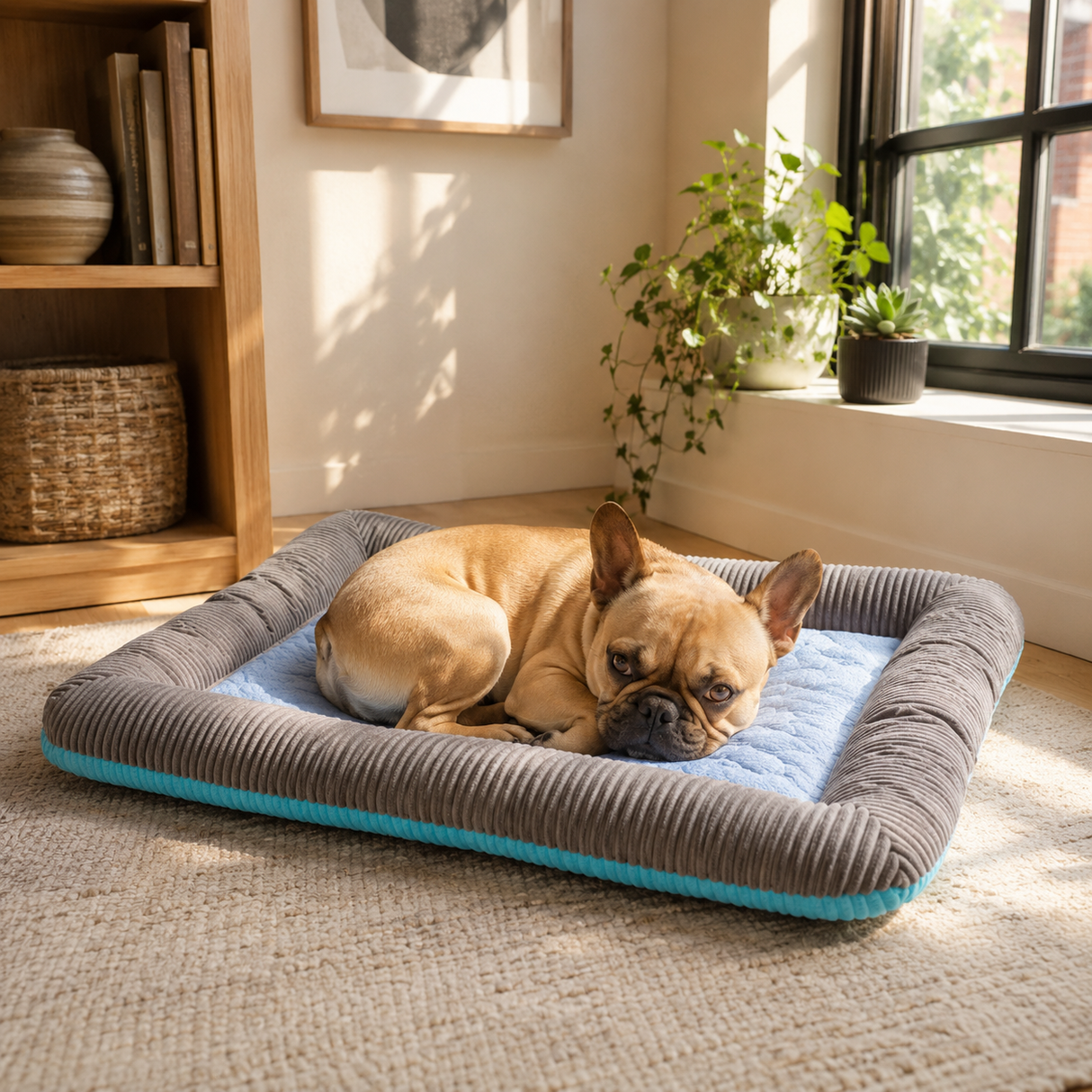 Dog Cooling Mat Bed Set Washable Summer Gel Memory Foam Pad