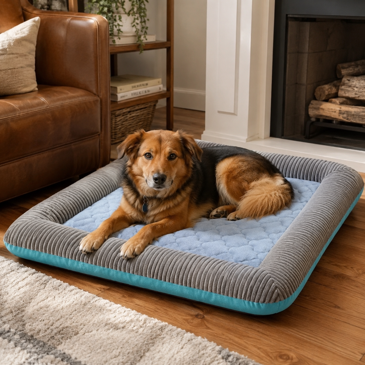 Dog Cooling Mat Bed Set Washable Summer Gel Memory Foam Pad