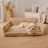 Durable Large Plush Dog Sofa Bed with Bolster Sides