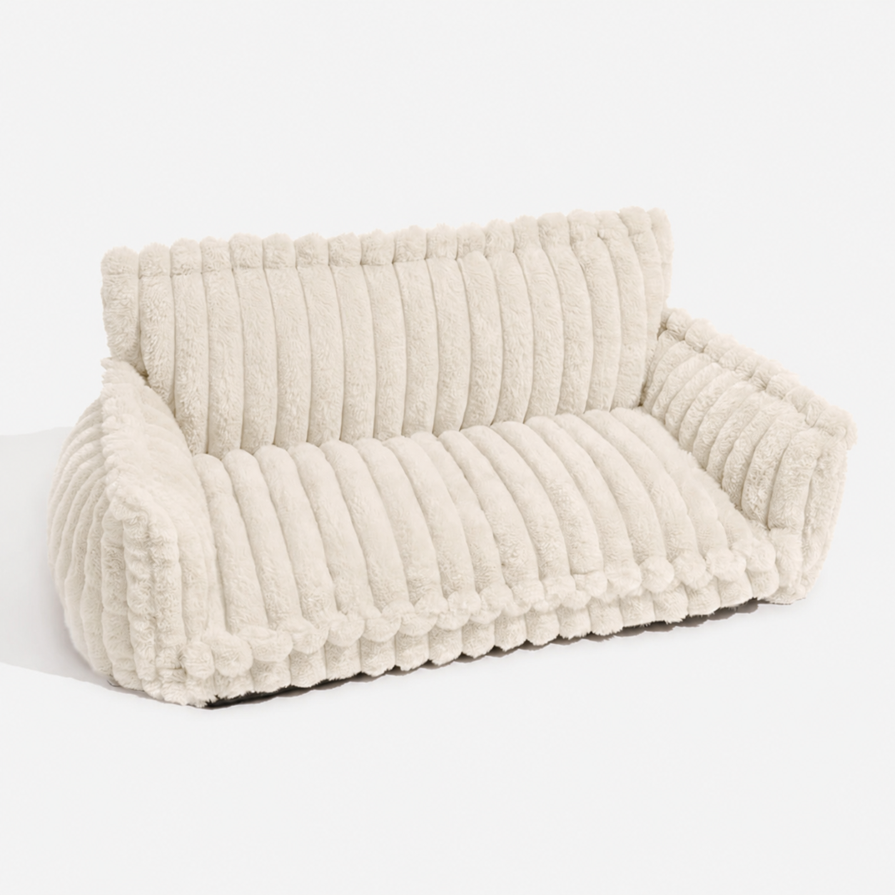 Durable Large Plush Dog Sofa Bed with Bolster Sides