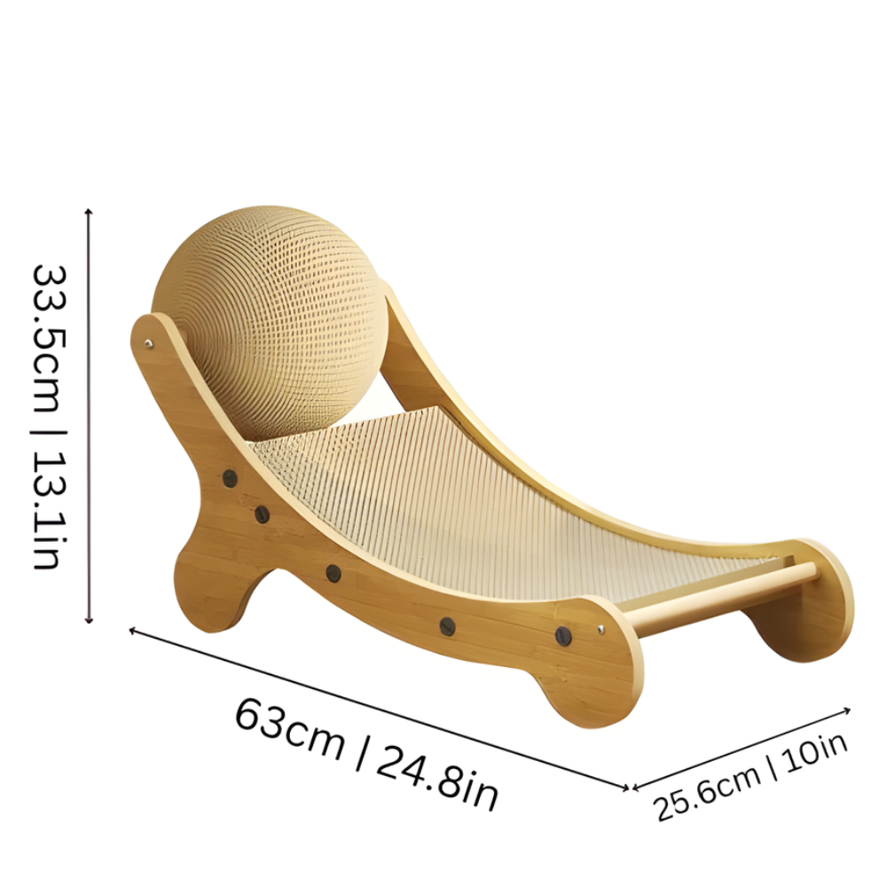 Cat Scratcher Lounge Board Wooden Sisal Ball Indoor Play