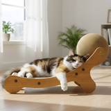 Cat Scratcher Lounge Board Wooden Sisal Ball Indoor Play