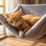 Raised Cat Hammock Bed Indoor Wooden Pet Cot