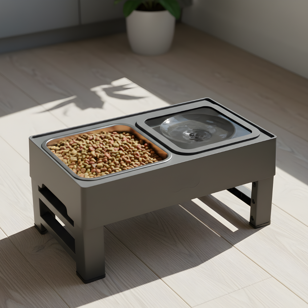 Elevated Dog Bowl Stand Raised Feeder Double Bowls Large