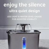 Cat Water Fountain Stainless Steel with LED Flow Indicator