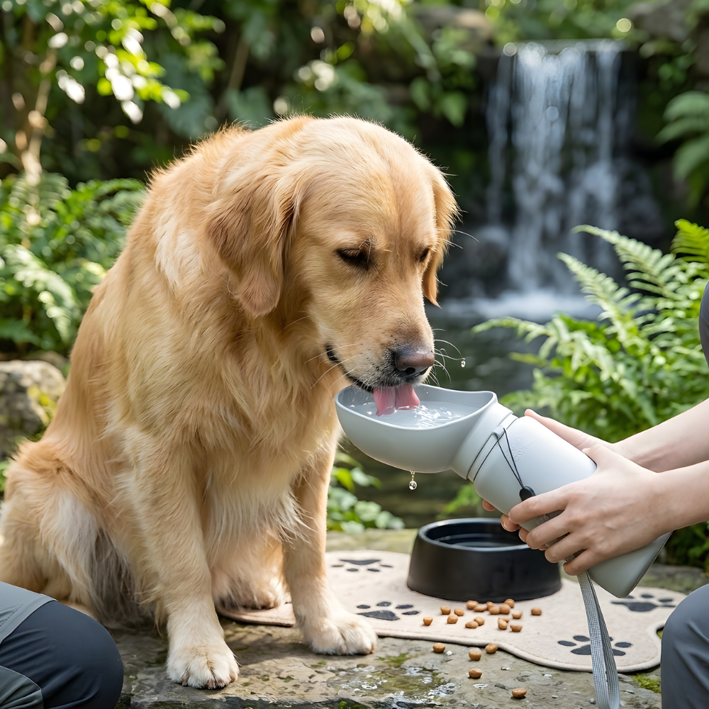 Portable Dog Water Bottle Dispenser Travel Drinking Bowl