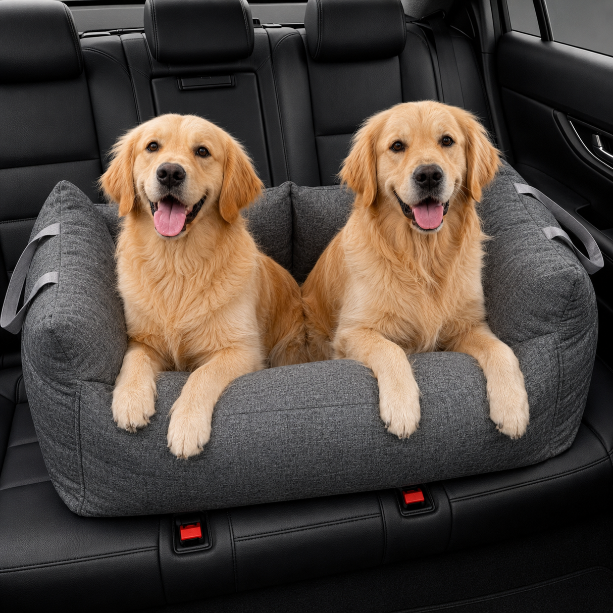 Dog Car Seat - Adjustable Leads Cosy Travel Dog Carrier