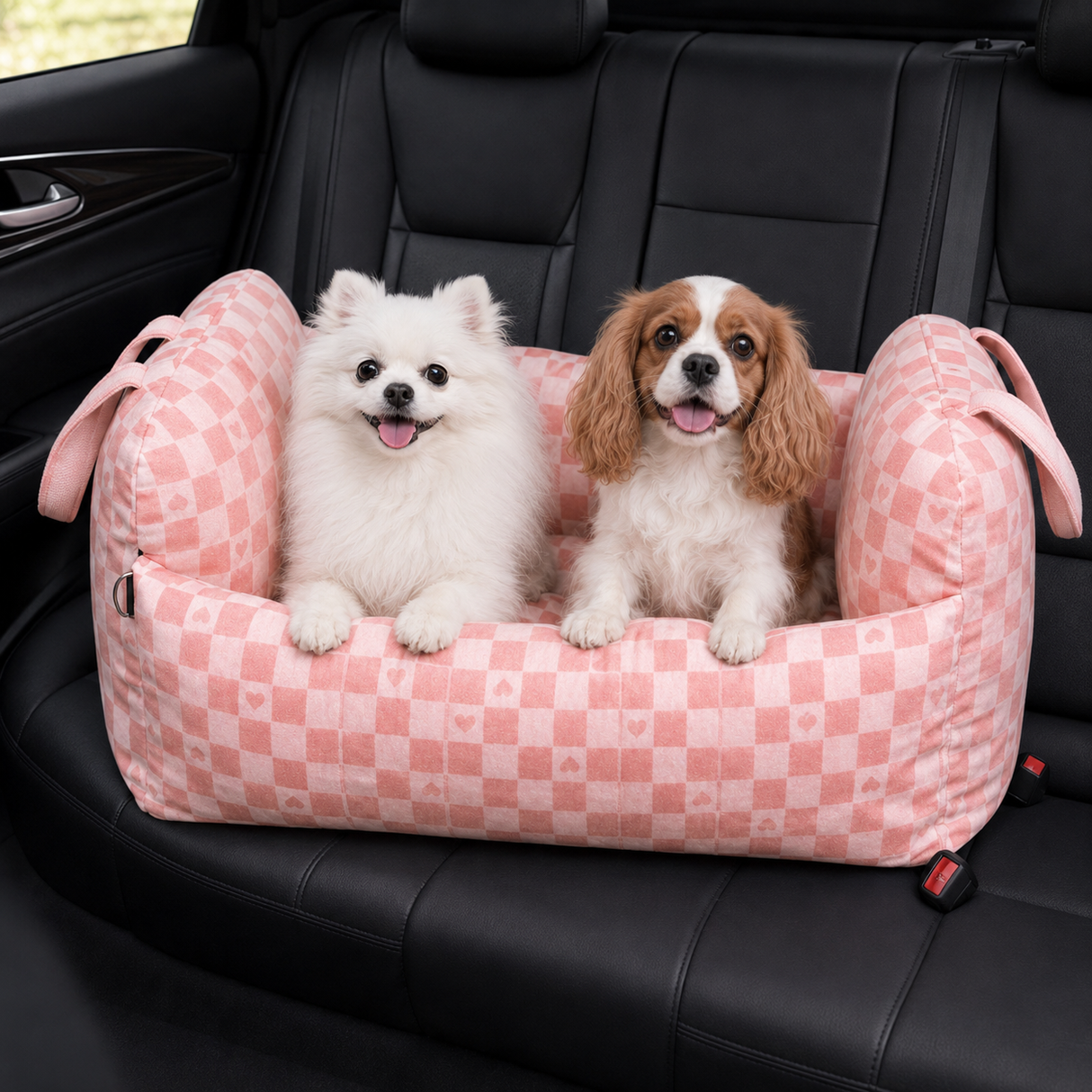 Dog Car Seat - Adjustable Leads Cosy Travel Dog Carrier