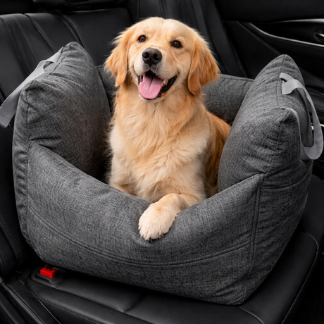 Luxury Waterproof Dog Car Seat Bed with Adjustable Leashes | Cozy Travel Bed for Ultimate Comfort 0