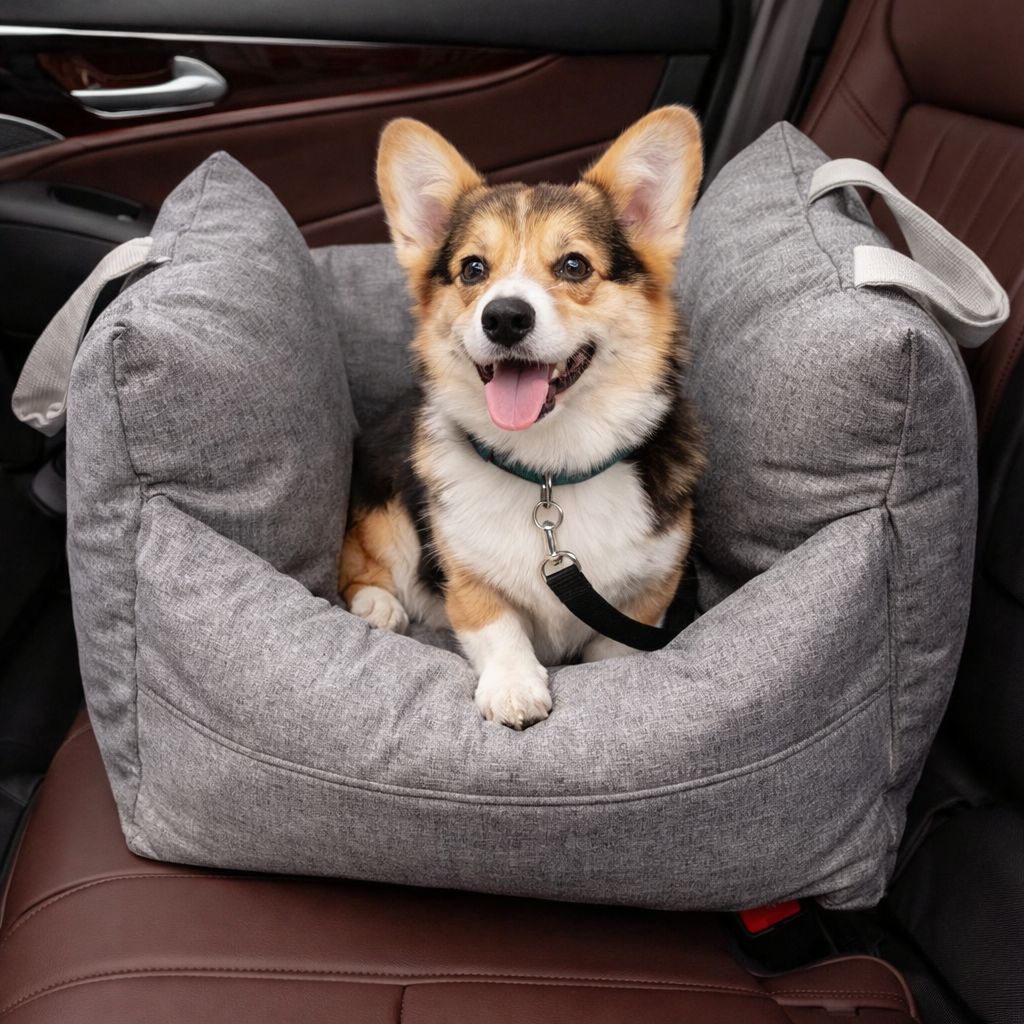 Luxury Waterproof Dog Car Seat Bed with Adjustable Leashes | Cozy Travel Bed for Ultimate Comfort 3