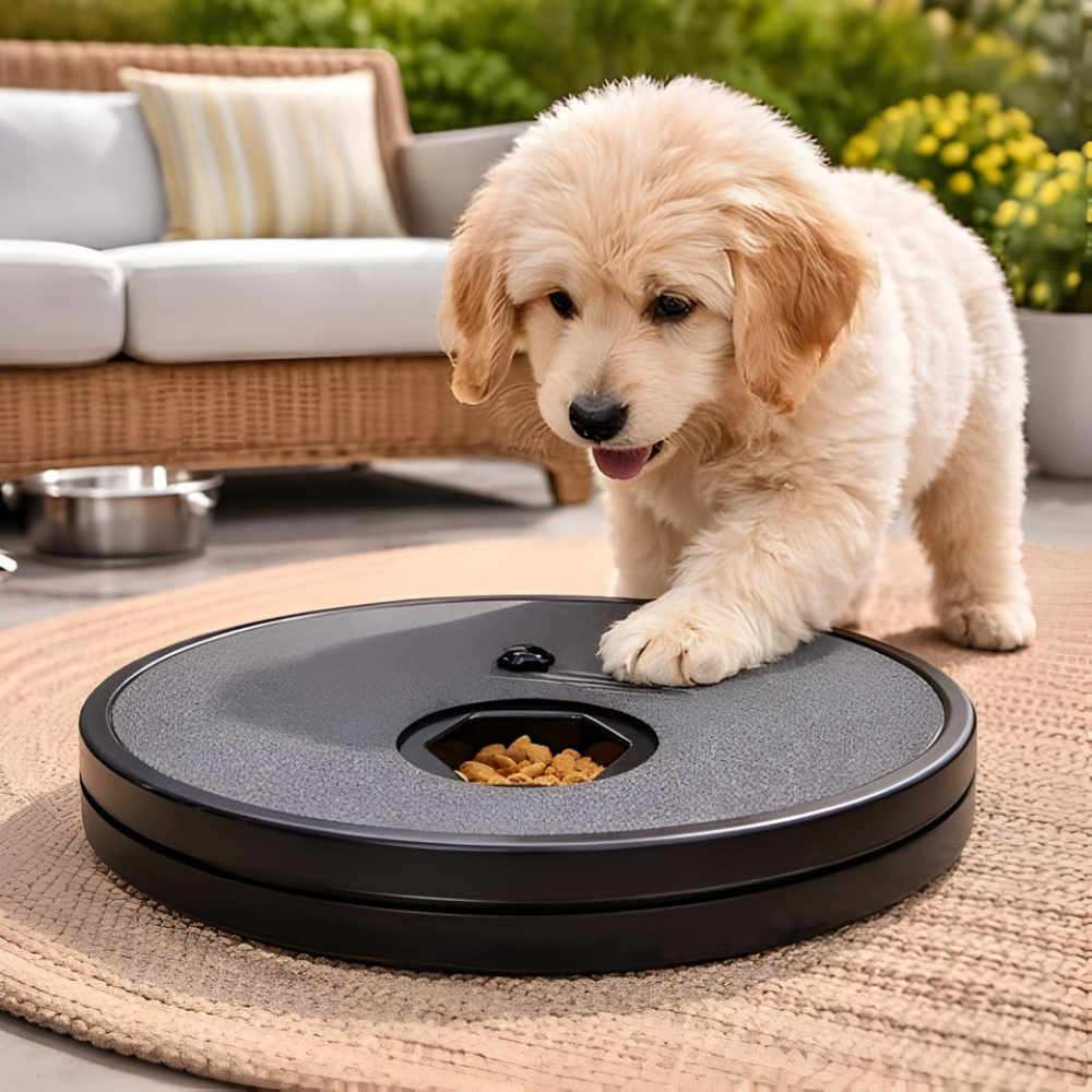 Automatic Dog Feeder Timed Rotating Tray Portion Control