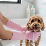 Dog Bath Washing Grooming Gloves Silicone Scrubber
