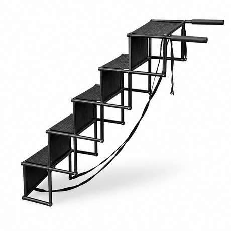 Portable Pet Steps | Foldable Dog Stairs with Non-Slip Surface | 5-Step Design for Joint Protection 0