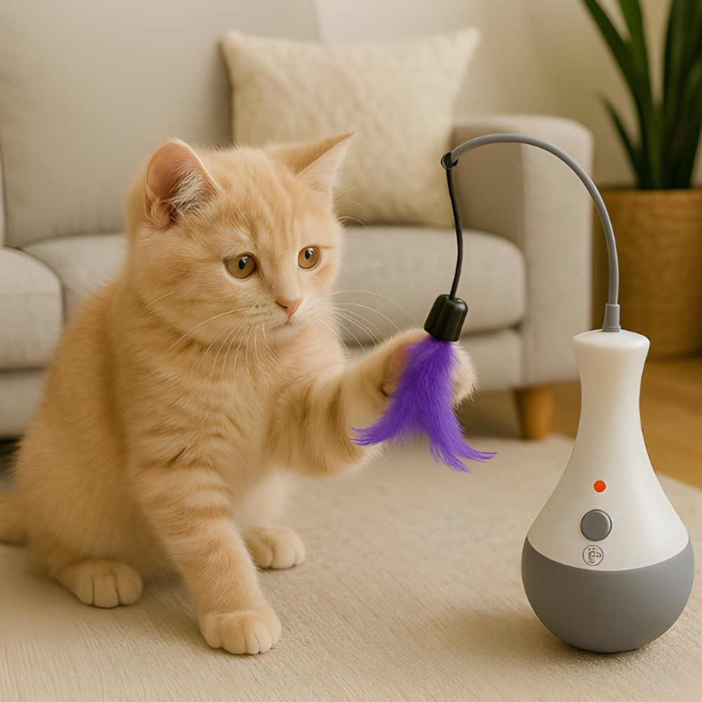 Automatic Cat Wand Toy Interactive Feather Indoor Kitten