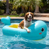 Inflatable Dog Pool Float Ride On Whale Summer Water Toy