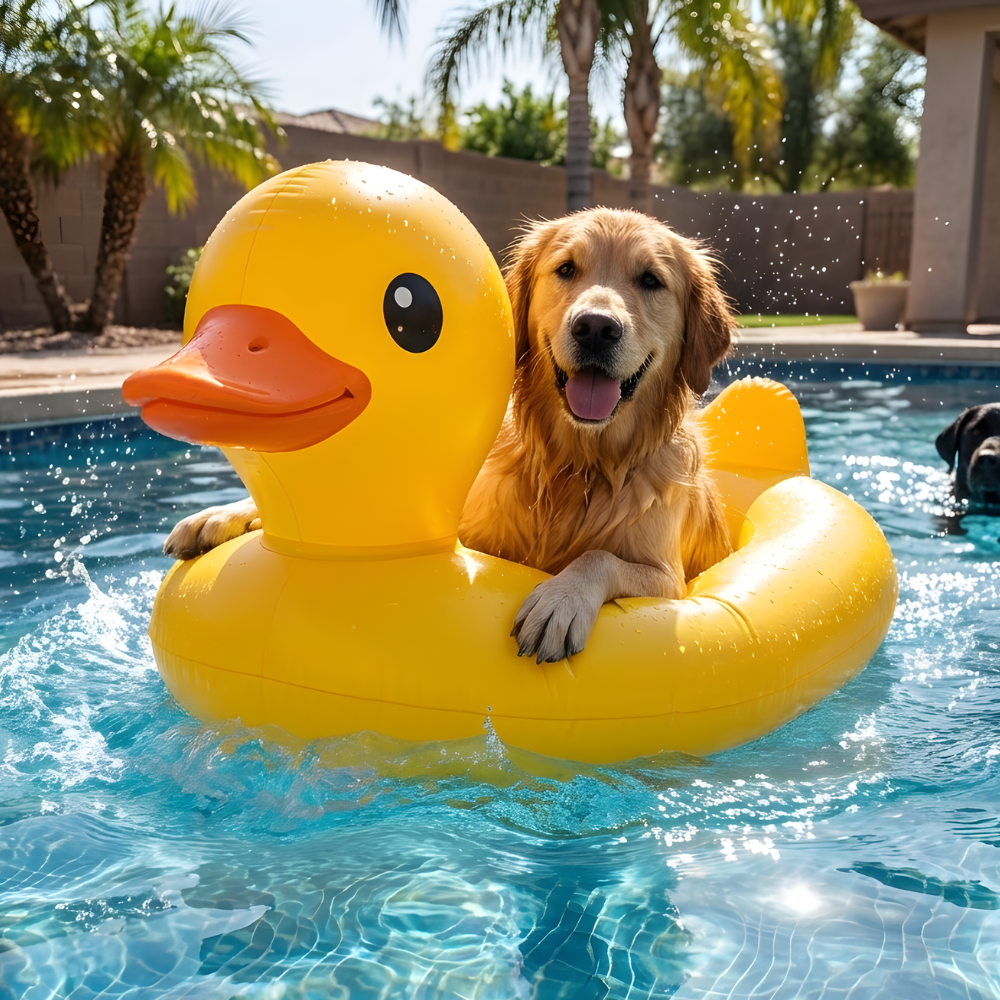 Inflatable Dog Pool Float Ride On Whale Summer Water Toy