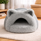 Cat Cave Bed Plush Indoor Pet Hideaway with Cushion
