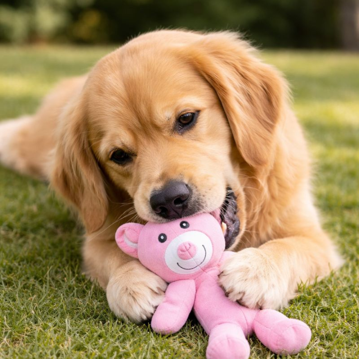 Dog Plush Bear Toy Soft Cuddly Pet Chew Toy