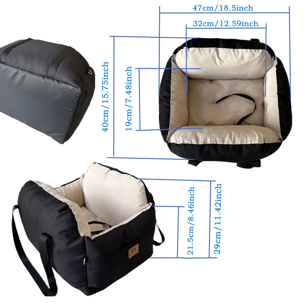 Dog Car Seat Carrier Soft Travel Pet Booster Bed