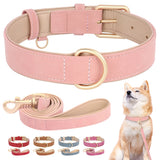 Dog Collar and Leash Set Velvet For All Dog Sizes