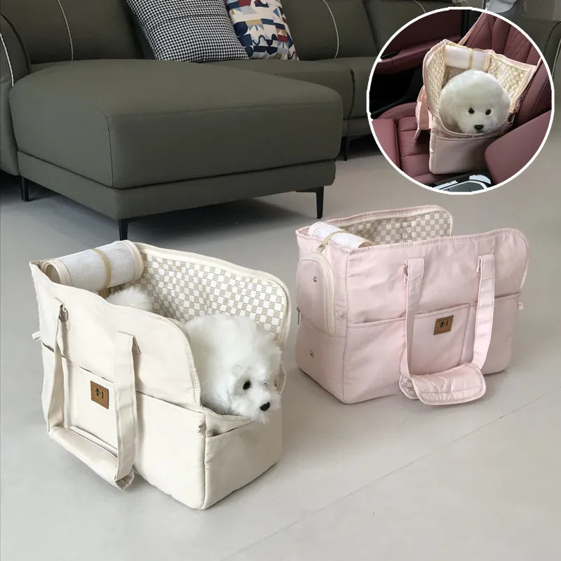 Dog Carrier Tote Bag Hands Free Shoulder For Travel