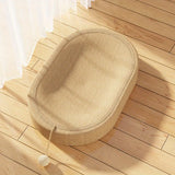Cat Bed Oval Woven Scratch Lounge Nest with Hanging Toy Ball
