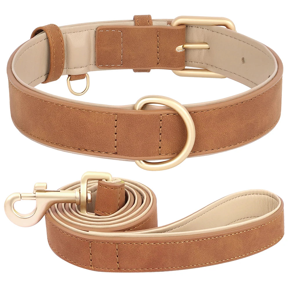 Dog Collar and Leash Set Velvet For All Dog Sizes