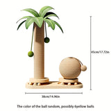 Cat Scratching Post Sisal Palm Tree with Scratch Ball And Wooden Toy Base
