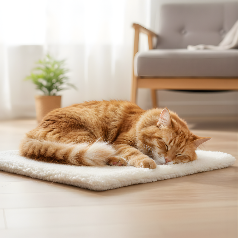 Cat Sleeping Mat Soft Fluffy Pet Bed Rug Indoor Floor Pad