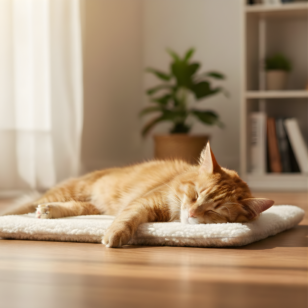 Cat Sleeping Mat Soft Fluffy Pet Bed Rug Indoor Floor Pad