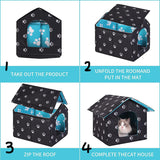 Cat House Tent Indoor Pet Hideaway with Window Bed