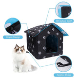 Cat House Tent Indoor Pet Hideaway with Window Bed