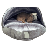 Dog Cave Bed Hooded Plush Extra Cosy Burrow Washable Pet Bed
