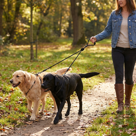 TwinTrek dual dog leash lifestyle