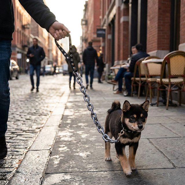 ChainLux dog chain leash lifestyle