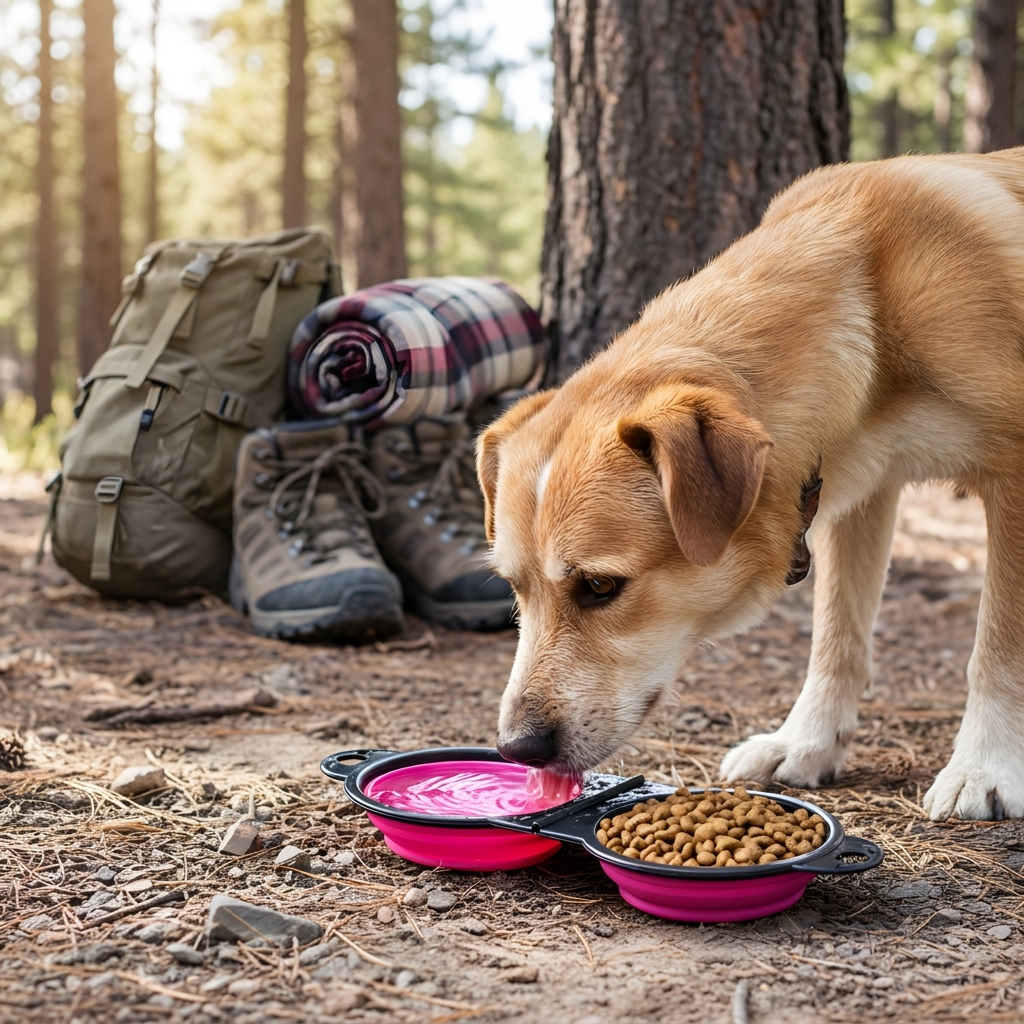 TravelTails foldable pet bowl lifestyle