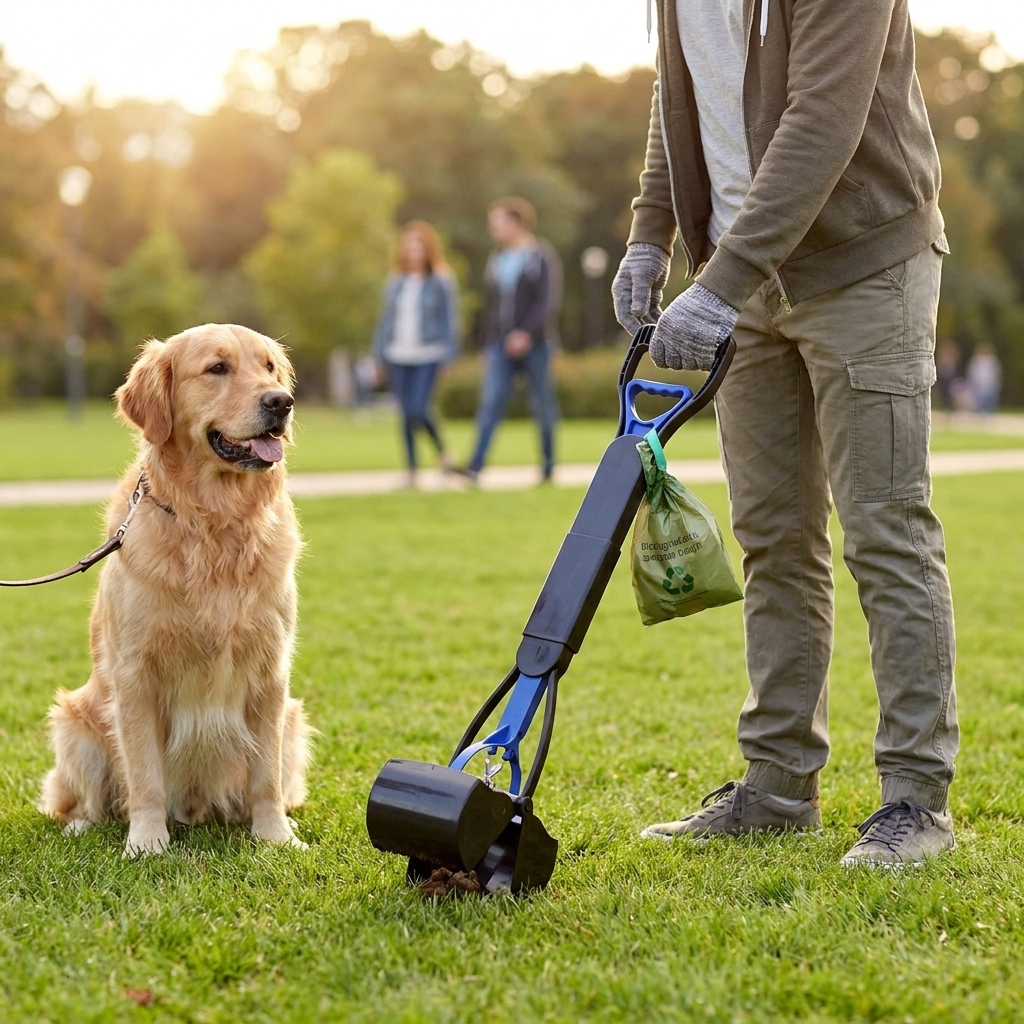 Dog Pooper Scooper Long Handle No Bend Pet Waste Tool