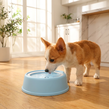 Floating water bowl in a kitchen