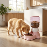 Automatic gravity food dispenser in use