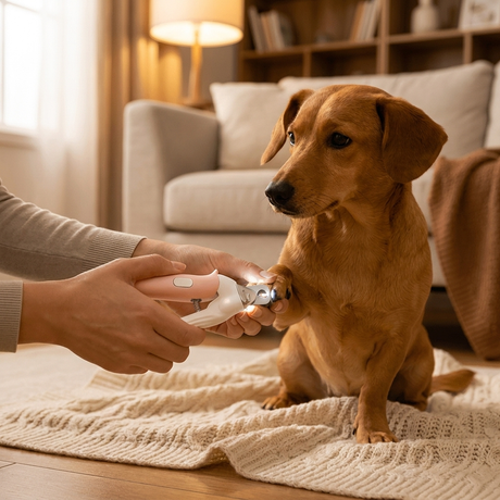 Calm nail trim with lighted clipper