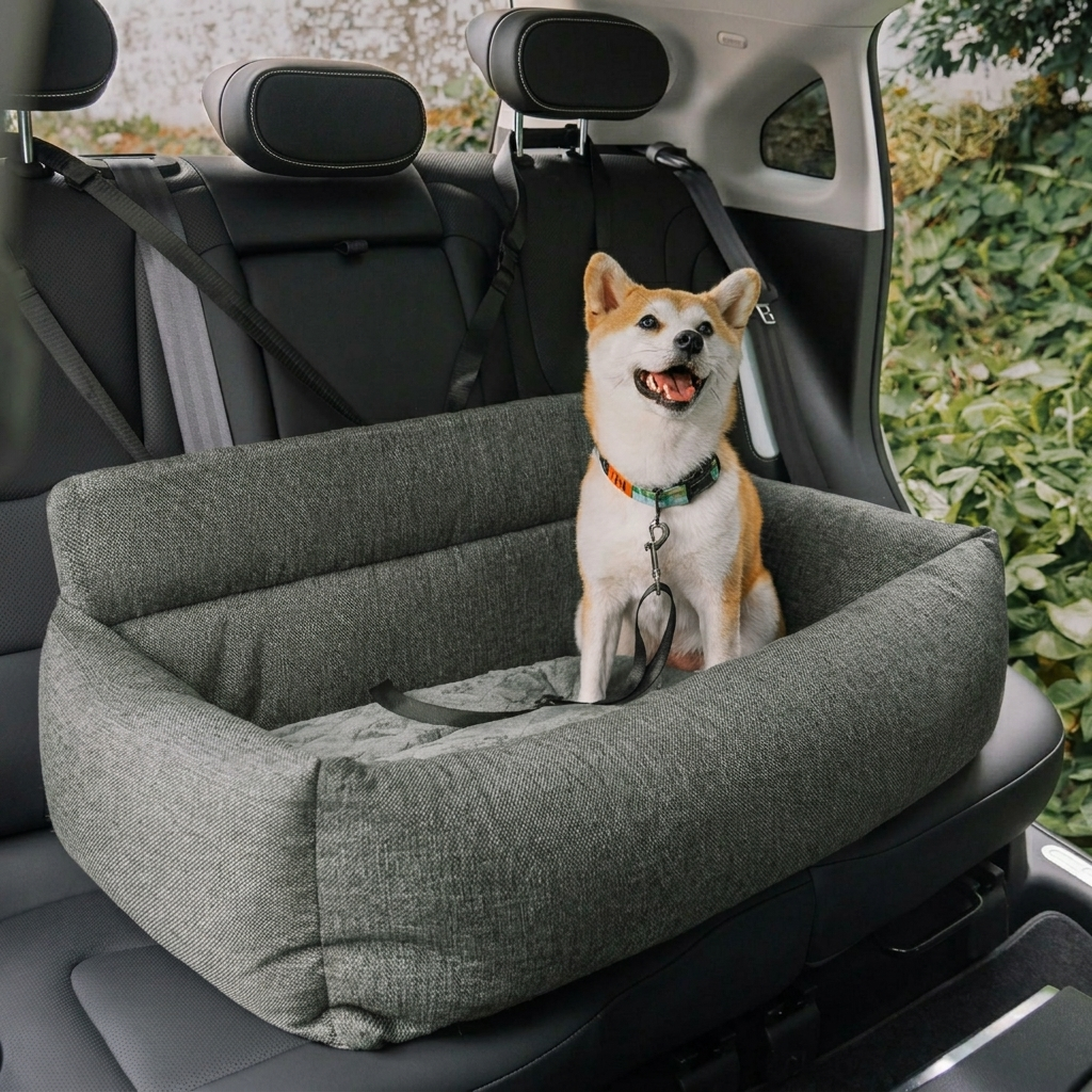 Dog Car Seat - Large Waterproof Bolster Dog Car Seat Carrier