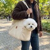 Dog Carrier Tote Bag Hands Free Shoulder For Travel