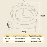 Cat Cave Bed Cosy Plush Igloo Nest with Ears and Hanging Toy Ball