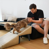 Dog Ramp for Bed Sofa Pet Ramp with Wooden Legs Fabric Steps
